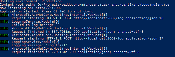 Microservices on .net core with Nancy - Part 2