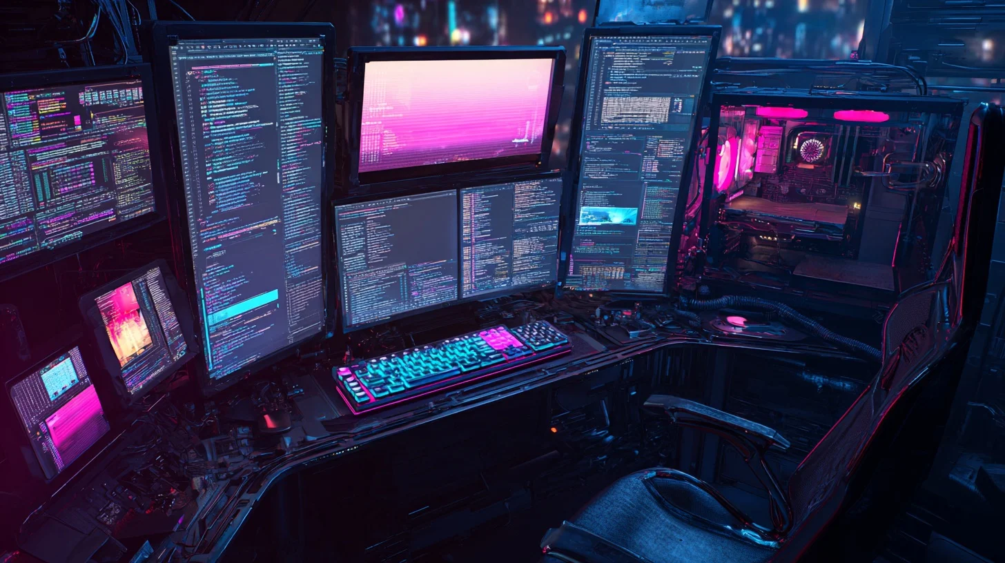 Computer desk workspace