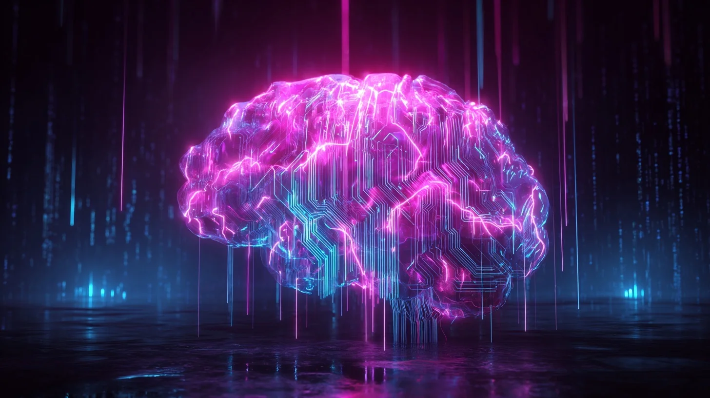 Abstract brain merging with digital circuits