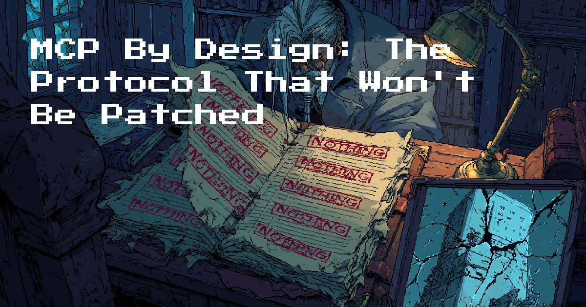 MCP By Design: The Protocol That Won't Be Patched